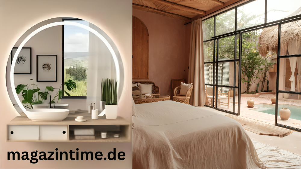 Runder Spiegel mit Licht